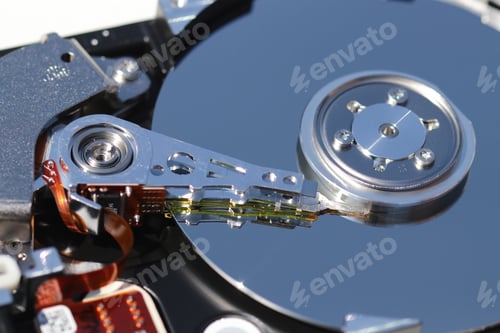 Preview: Open hard drive showing metal disk