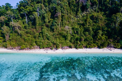 Preview: drone view at the beach of Koh Kradan island in Thailand