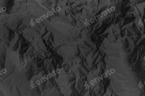 Preview: black crumpled paper texture background creased