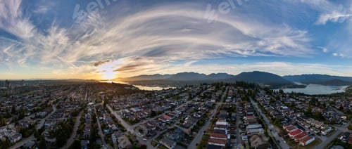 Preview: Aerial View of Burnaby and Greater Vancouver at Sunset, BC, Canada