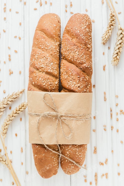 Preview: Two French baguettes with cherry tomatoes