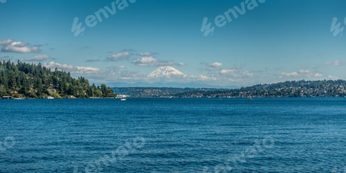 Preview: A View Of Majestic Mount Rainier Across Lake Washington. Photo Taken At Seward Park, In Seattle.