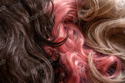 Vista previa: three different hair colors pink, blonde and brown