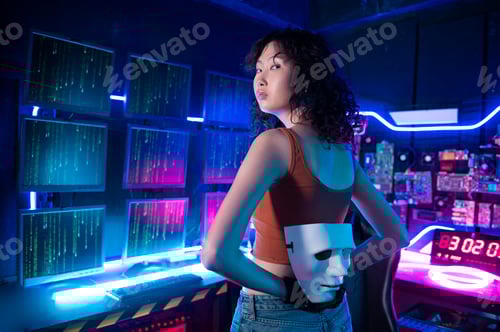 Preview: A Hacker is using laptop computer to steal data