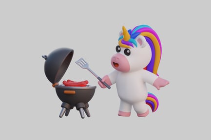 Visualização: Salsichas grelhadas de unicórnio