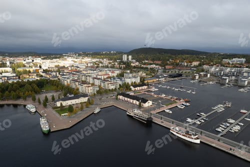 Preview: Aerial drone scenery of the city of Kuopio in Eastern finland., Norrthern Savonia
