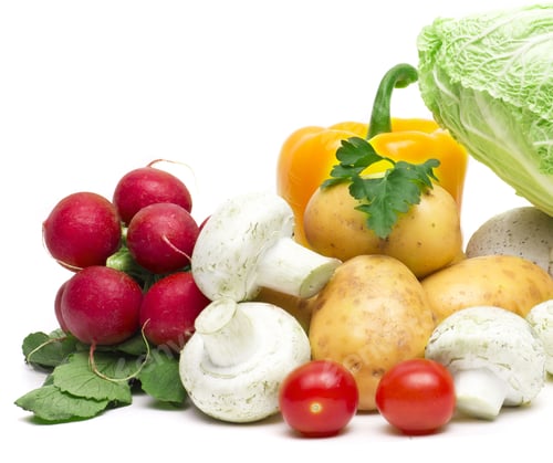 Preview: Different vegetables isolated on white