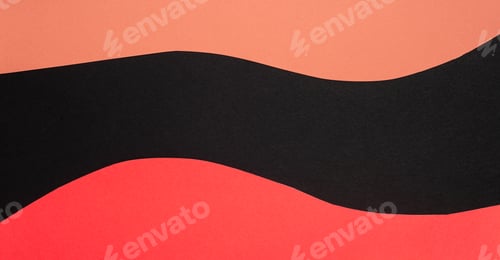 Preview: Minimalist Curved Lines Background with Red, Black and Peach Color Paper