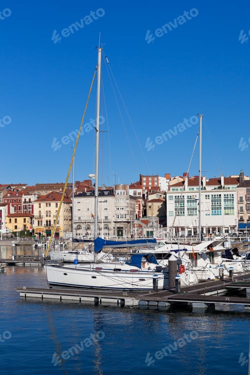 Preview: View on Old Port of Gijon and Yachts