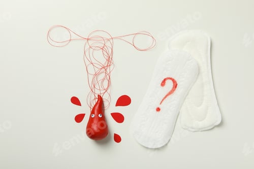 Preview: Menstrual pads with a three-dimensional red drop