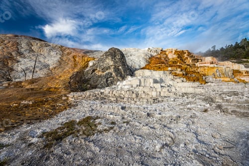 Preview: Mammoth Hot Spring At Yellowstone National Park In Wyoming.