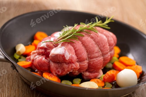 Preview: Raw Beef Roast in a Pan