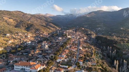 Preview: Architecture stone buildings, traditional Turkish village houses in touristic place Birgi, Izmir.
