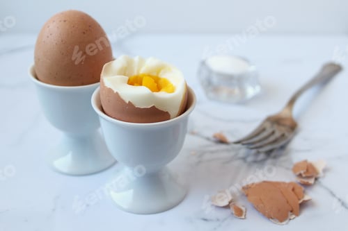 Preview: Hard boiled eggs in egg cups