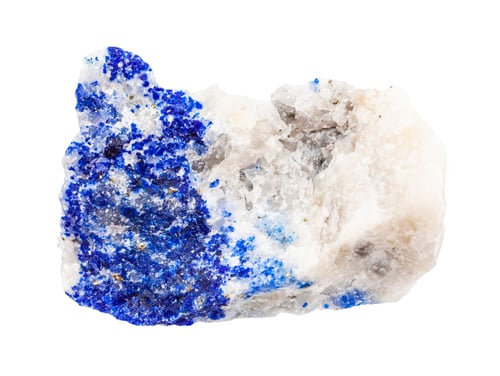 Preview: raw Lapis lazuli (Lazurite) rock isolated on white