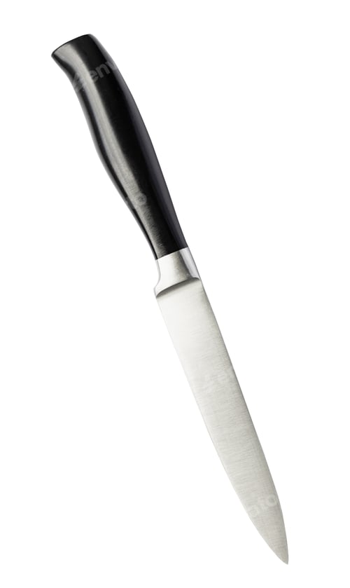 Preview: pairing knife with black handle isolated on white