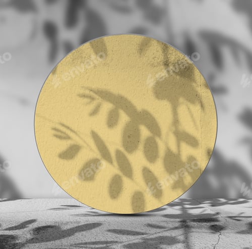 Preview: Circle Podium Partition Product Premium Background, Abstract Shadow Leaves
