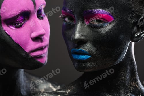 Preview: Close-up portraits of two beautiful women