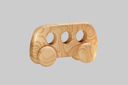 Wooden object with circular and oval perforations