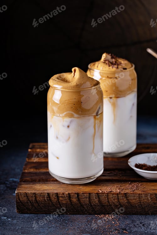 Preview: Dalgona coffee or whipped instant coffee