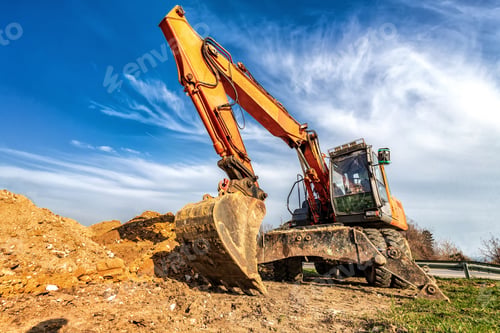 Preview: large orange excavator