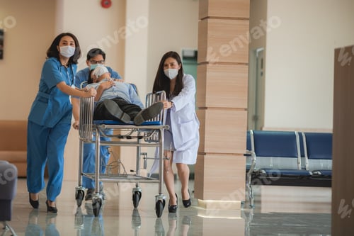 Preview: professional doctor working in medical checking up patient in hospital clinic, health care concept