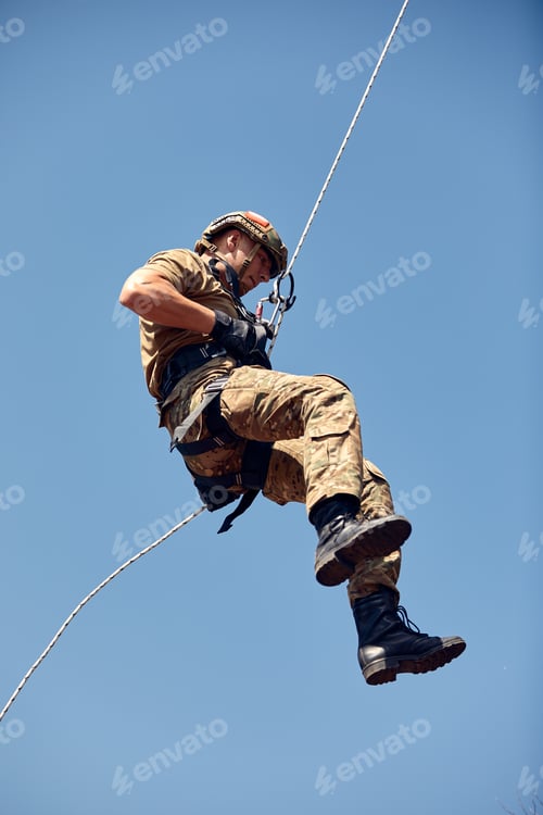 Preview: Special forces fighter descends from a skyscraper to storm the apartment. SWAT, police, counter