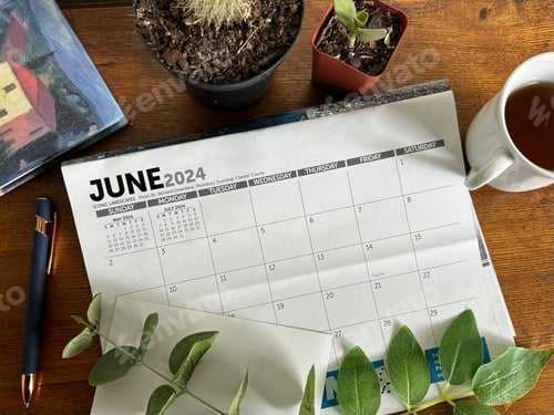 Preview: Calendar flat lay background