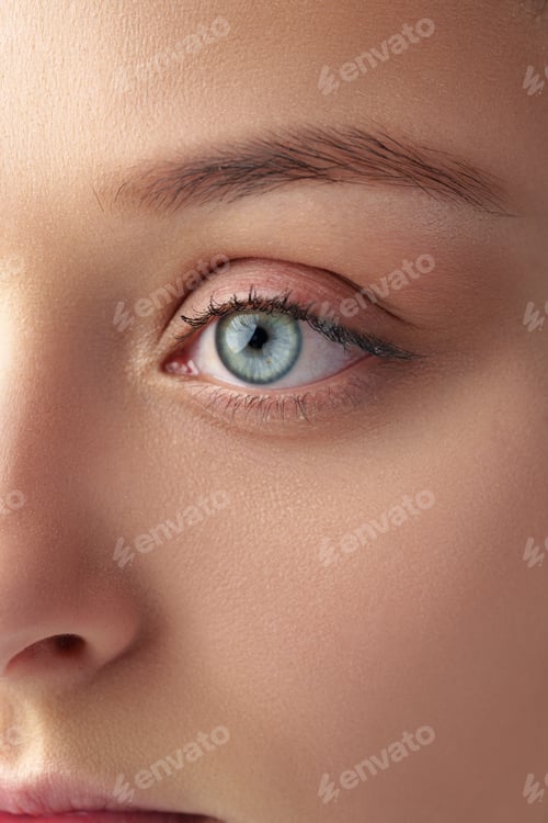 Preview: Close up of a young woman with nude make up