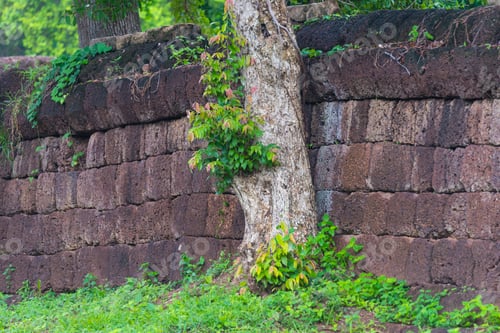 Preview: part of Old stone castles and ancient buddha temple, Thailand