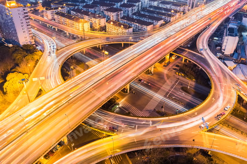 Preview: city overpass closeup at busy night