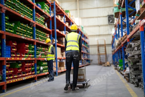 Preview: Warehouse workers checking the inventory.