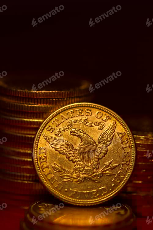Preview: American Five Dollar Gold Coin Stack