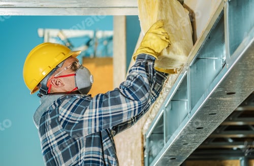 Preview: Worker Installs Insulation in a Building Under Construction