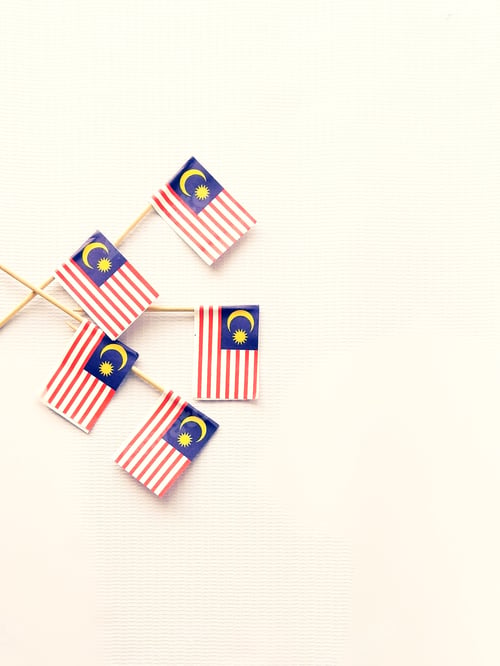 Preview: Malaysia flags isolated in white