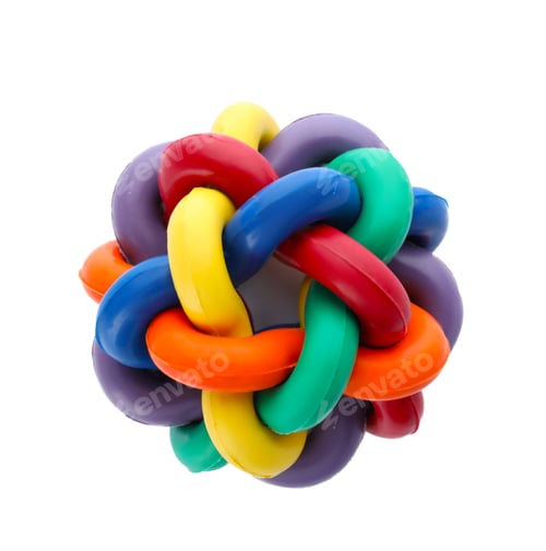 Preview: Colorful ball for dog on white background. Pet toy