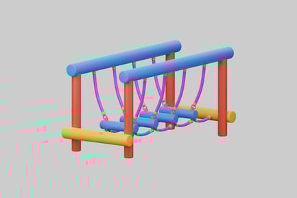 Preview: Playground suspended log crossing structure