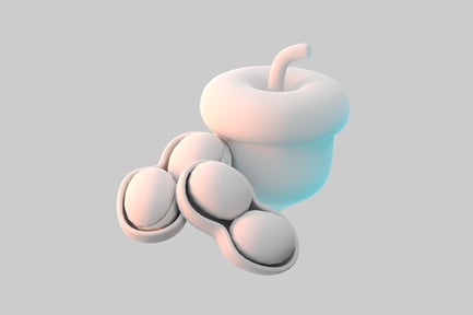 Preview: Cartoon acorn and peanut set