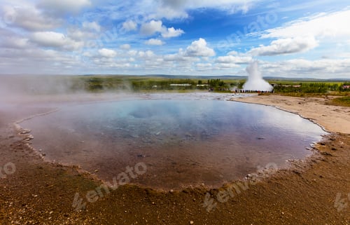 Preview: Large eruption geyser and hot spring in Iceland