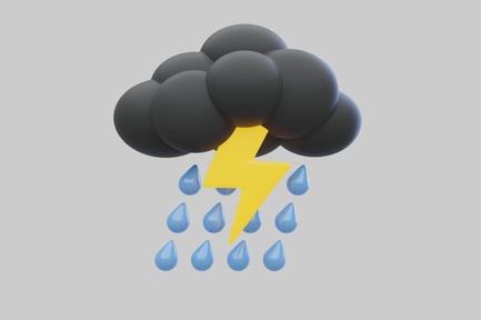 Preview: Storm cloud with lightning and rain