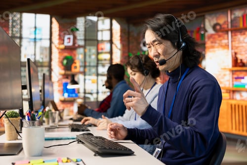 Preview: Angry call center agent fighting with rude customer complaining during call