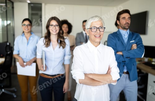 Preview: Group of successful business people at work in office