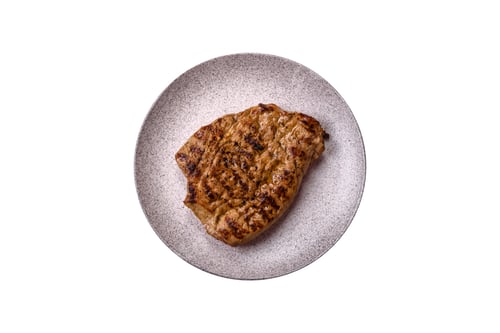 Preview: Grilled beef or pork steak with salt, spices and herbs
