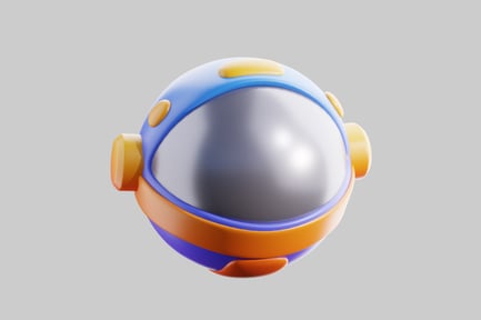Vista previa: Casco de traje espacial de dibujos animados