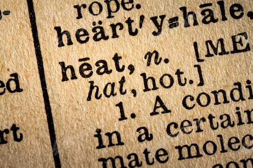Preview: Close-up of the word HEAT and its definition