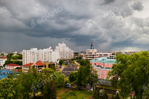 Preview: Panoramic view of the historical center of Minsk.Old town in the center of Minsk.Belarus