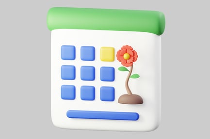 Preview: Cartoon nature calendar with flower