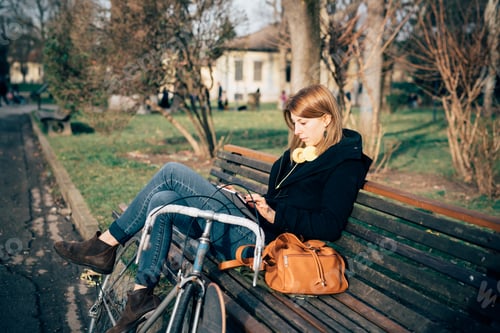 Preview: young beautiful hipster sporty blonde woman