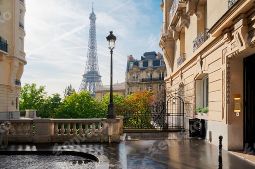 Vista previa: eiffel tour and Paris street