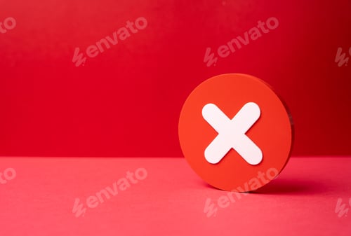 Preview: A symbol of prohibition and refusal. Sanctions and restrictions. Error message